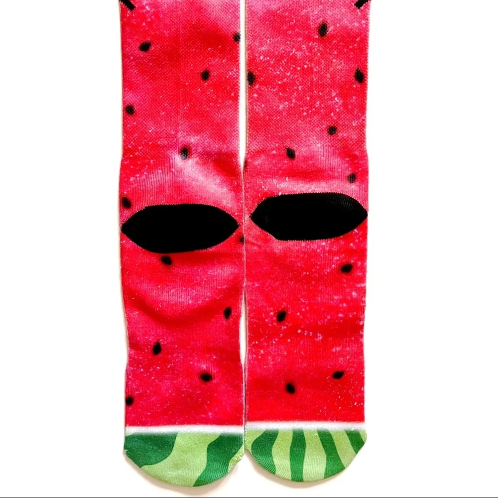 Odd Sox Watermelon Slice Crew Socks Mens Womens Fruit Fruity Fun Gift New NWT